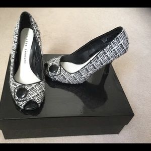 Chinese Laundry Tweed Peep Toe Heels
